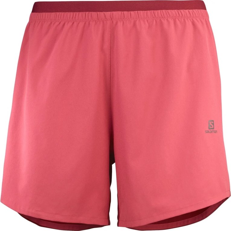 Red Salomon Cross 5'' Women's Running Shorts | IE PZ5401